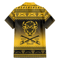 Buffalo Soldiers Christmas Family Matching Off The Shoulder Long Sleeve Dress and Hawaiian Shirt 9th Cavalry Regiment - Wonder Print Shop