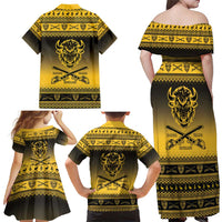 Buffalo Soldiers Christmas Family Matching Off Shoulder Maxi Dress and Hawaiian Shirt 9th Cavalry Regiment - Wonder Print Shop
