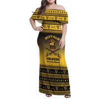 Buffalo Soldiers Christmas Family Matching Off Shoulder Maxi Dress and Hawaiian Shirt 9th Cavalry Regiment - Wonder Print Shop