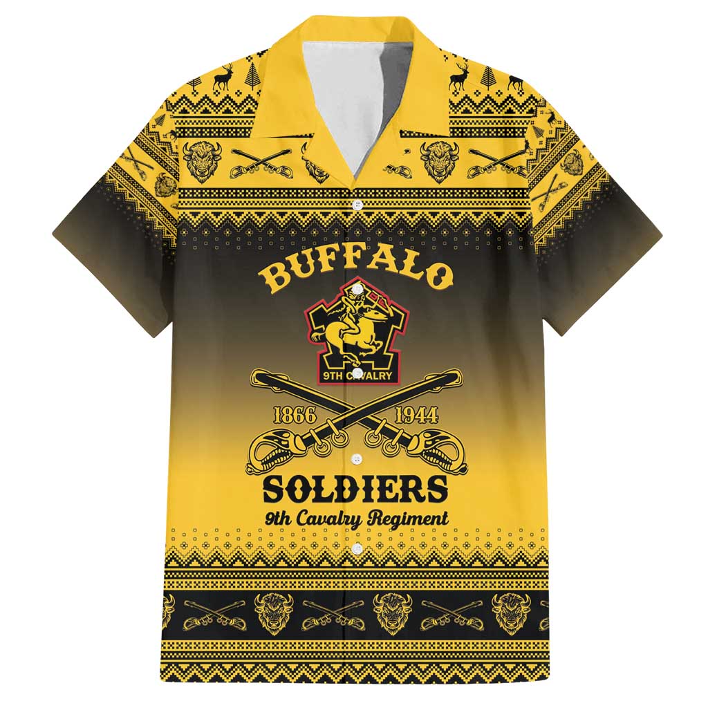 Buffalo Soldiers Christmas Family Matching Puletasi and Hawaiian Shirt 9th Cavalry Regiment - Wonder Print Shop
