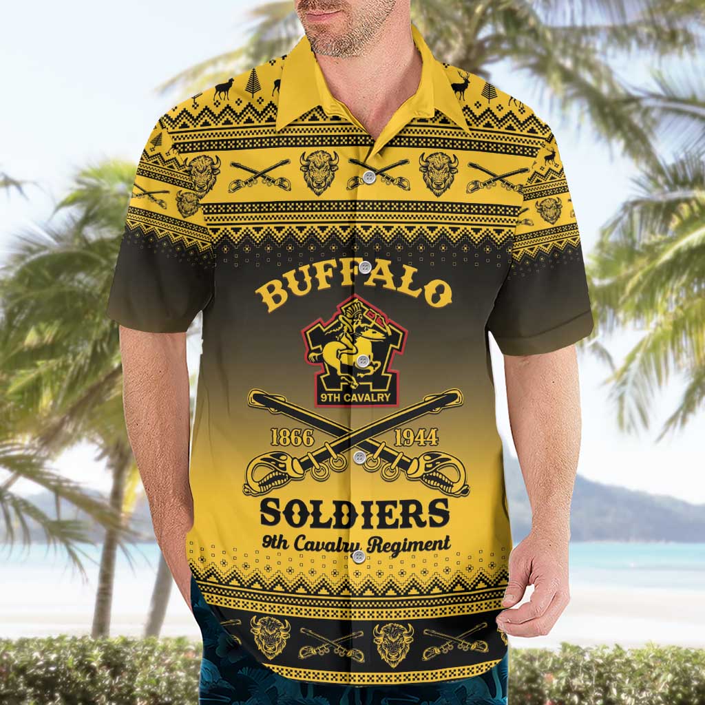 Buffalo Soldiers Christmas Hawaiian Shirt 9th Cavalry Regiment - Wonder Print Shop