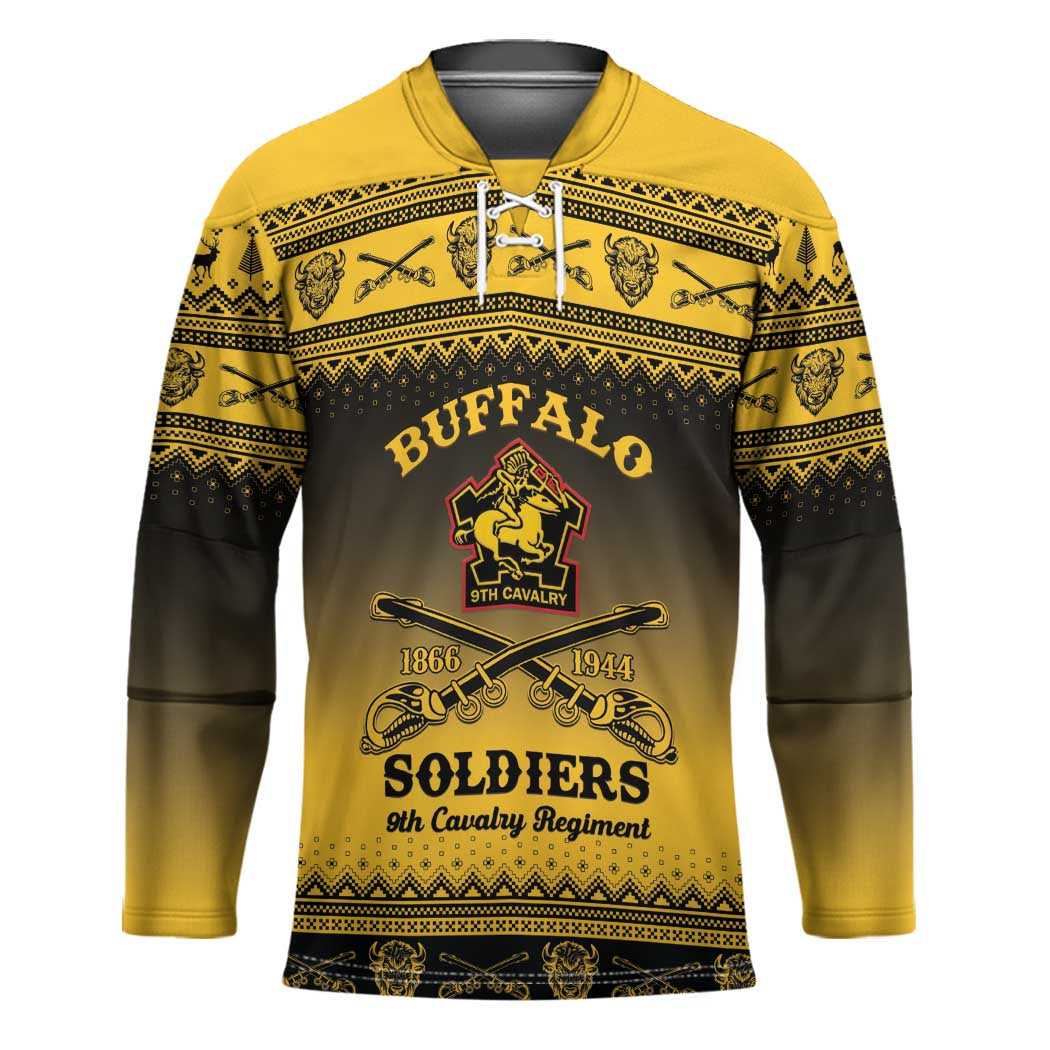 Buffalo Soldiers Christmas Hockey Jersey 9th Cavalry Regiment - Wonder Print Shop