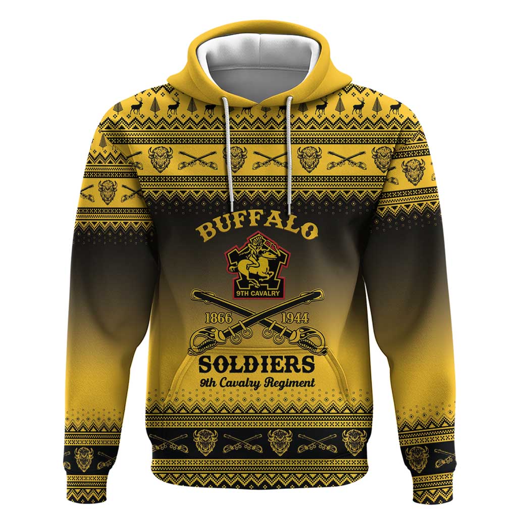 Buffalo Soldiers Christmas Hoodie 9th Cavalry Regiment - Wonder Print Shop
