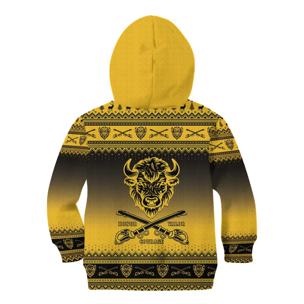 Buffalo Soldiers Christmas Kid Hoodie 9th Cavalry Regiment - Wonder Print Shop