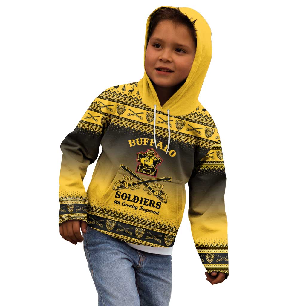 Buffalo Soldiers Christmas Kid Hoodie 9th Cavalry Regiment - Wonder Print Shop