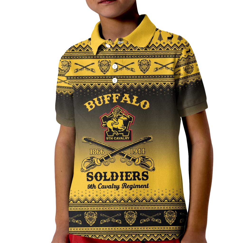 Buffalo Soldiers Christmas Kid Polo Shirt 9th Cavalry Regiment - Wonder Print Shop