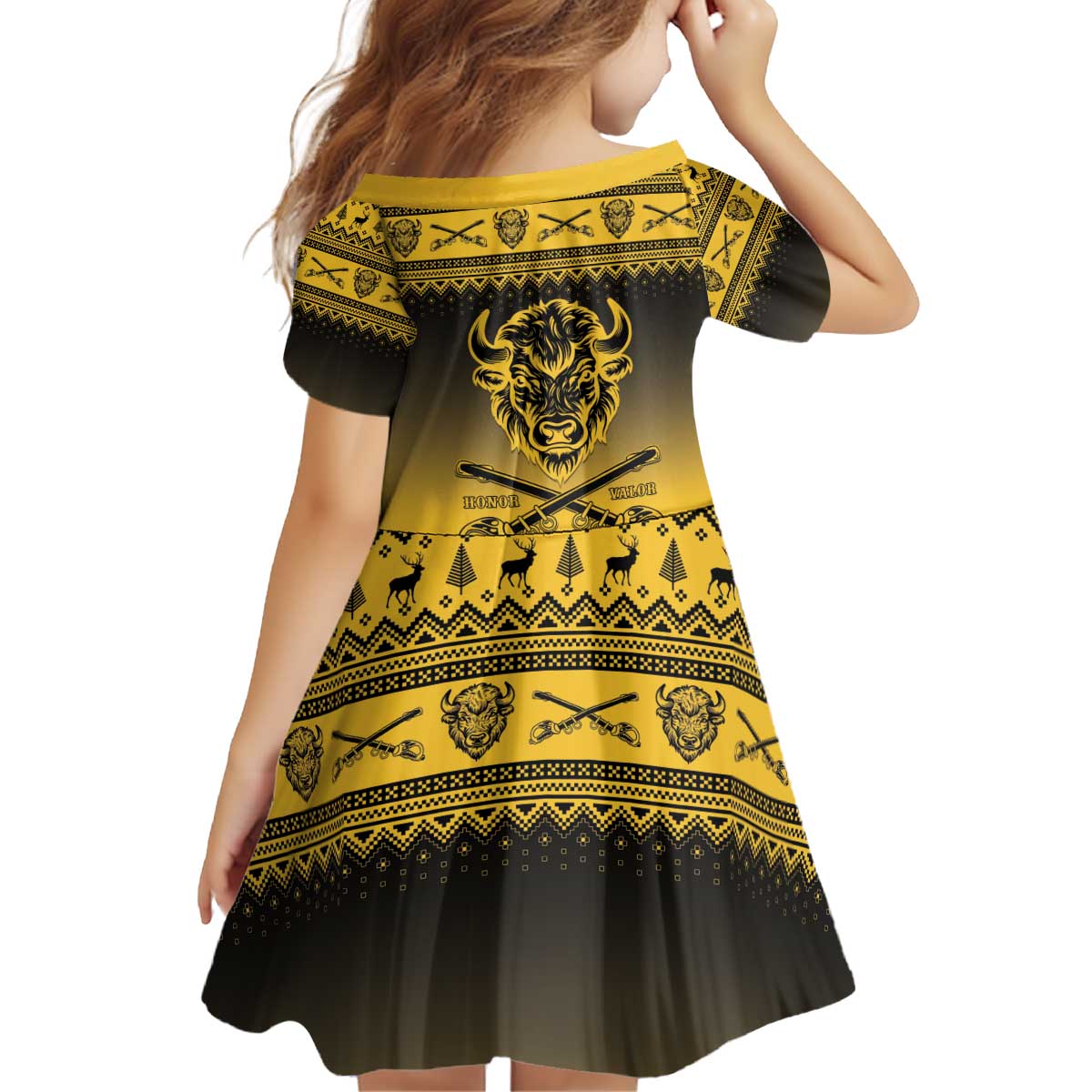 Buffalo Soldiers Christmas Kid Short Sleeve Dress 9th Cavalry Regiment - Wonder Print Shop