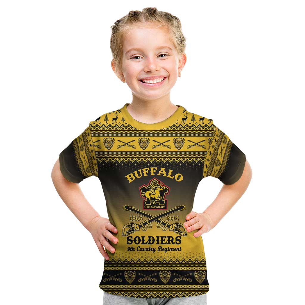 Buffalo Soldiers Christmas Kid T Shirt 9th Cavalry Regiment - Wonder Print Shop