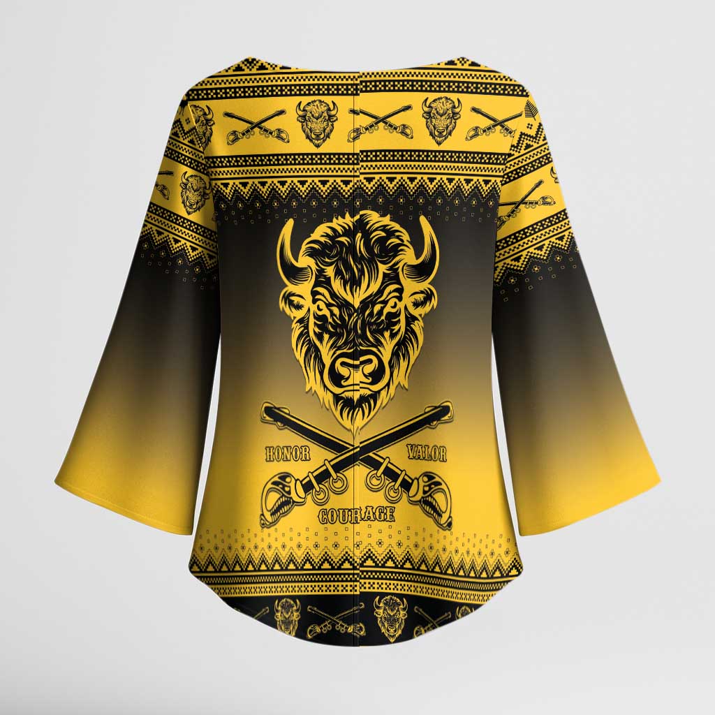 Buffalo Soldiers Christmas Kimono Sleeve Blouse 9th Cavalry Regiment - Wonder Print Shop