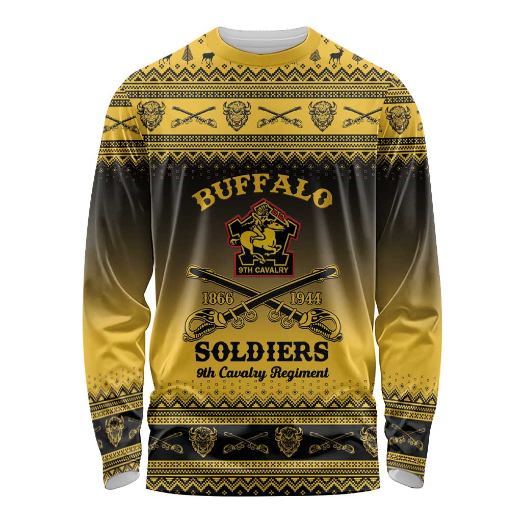 Buffalo Soldiers Christmas Long Sleeve Shirt 9th Cavalry Regiment - Wonder Print Shop