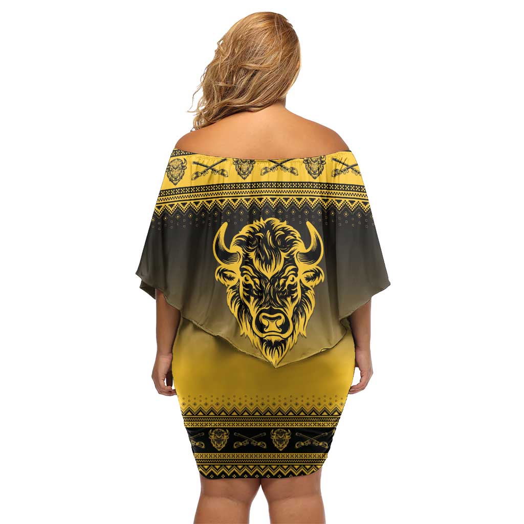 Buffalo Soldiers Christmas Off Shoulder Short Dress 9th Cavalry Regiment - Wonder Print Shop