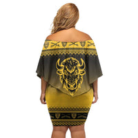 Buffalo Soldiers Christmas Off Shoulder Short Dress 9th Cavalry Regiment - Wonder Print Shop