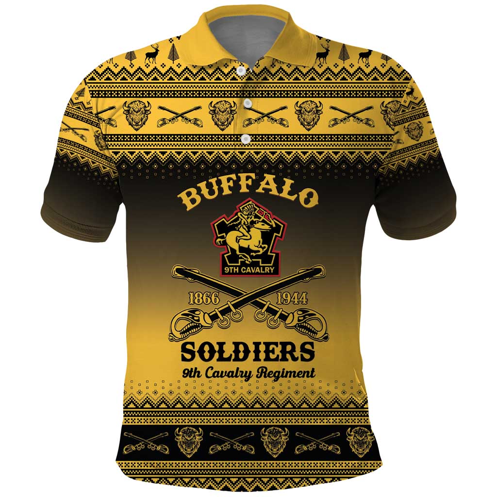 Buffalo Soldiers Christmas Polo Shirt 9th Cavalry Regiment - Wonder Print Shop