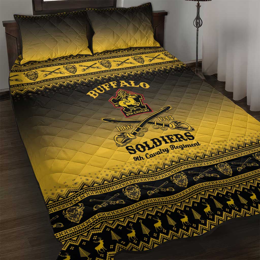 Buffalo Soldiers Christmas Quilt Bed Set 9th Cavalry Regiment - Wonder Print Shop