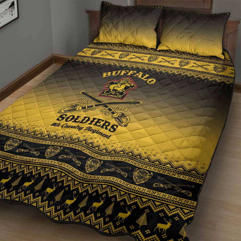 Buffalo Soldiers Christmas Quilt Bed Set 9th Cavalry Regiment - Wonder Print Shop