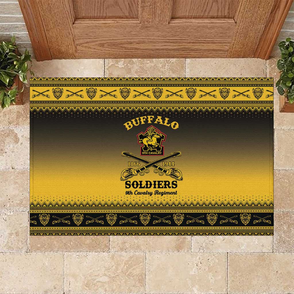 Buffalo Soldiers Christmas Rubber Doormat 9th Cavalry Regiment - Wonder Print Shop