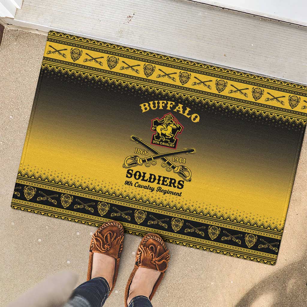 Buffalo Soldiers Christmas Rubber Doormat 9th Cavalry Regiment - Wonder Print Shop