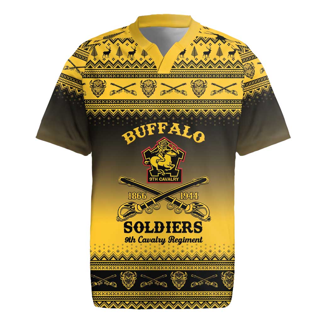 Buffalo Soldiers Christmas Rugby Jersey 9th Cavalry Regiment - Wonder Print Shop