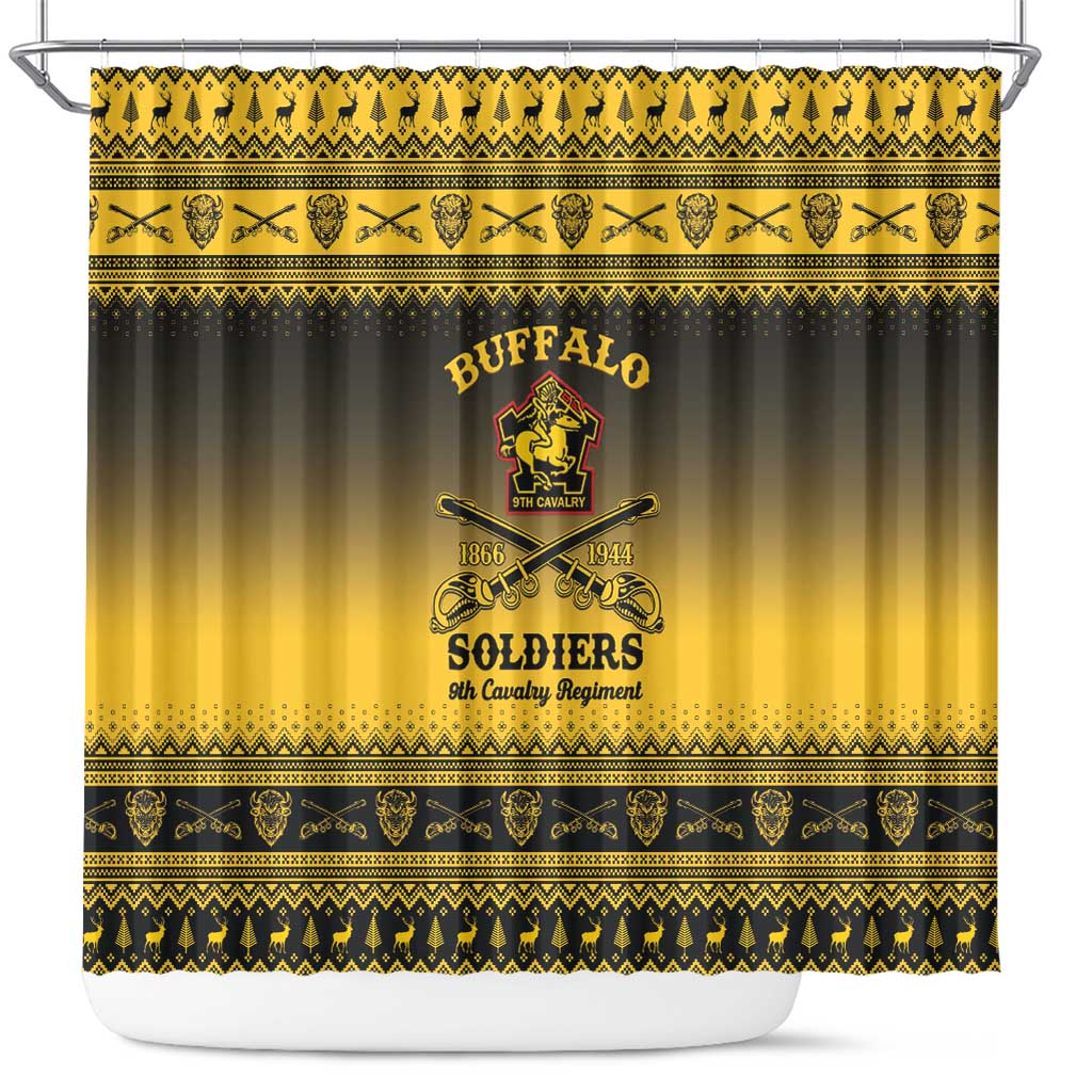 Buffalo Soldiers Christmas Shower Curtain 9th Cavalry Regiment - Wonder Print Shop