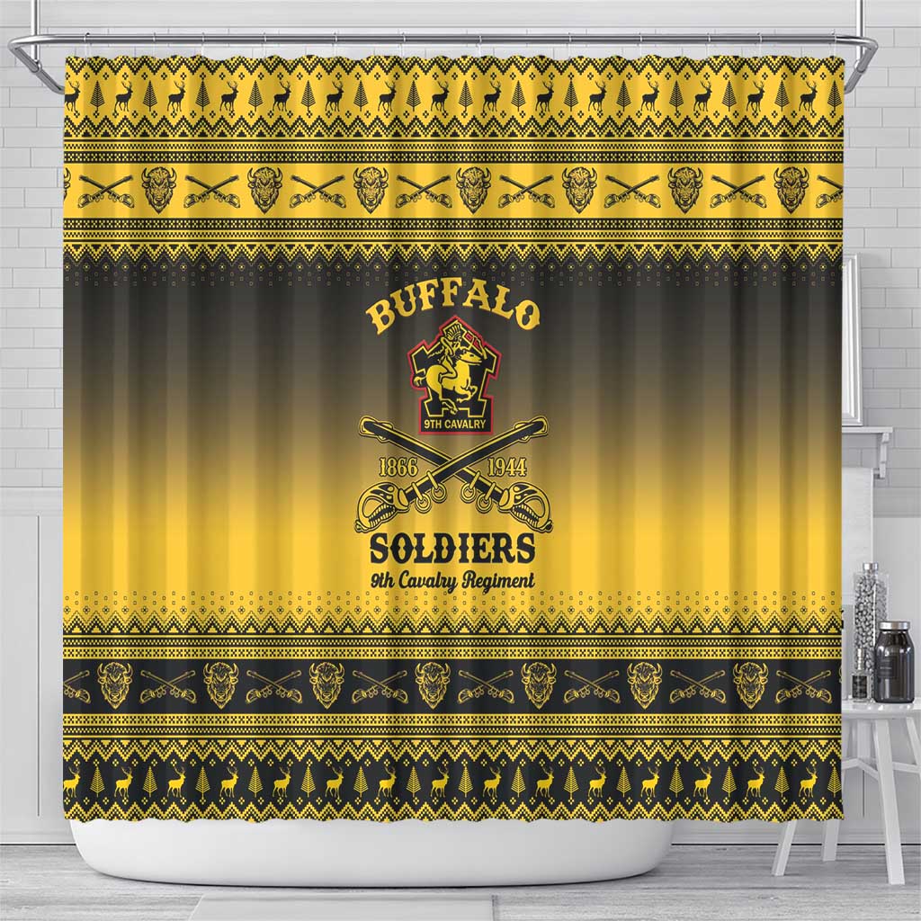 Buffalo Soldiers Christmas Shower Curtain 9th Cavalry Regiment - Wonder Print Shop