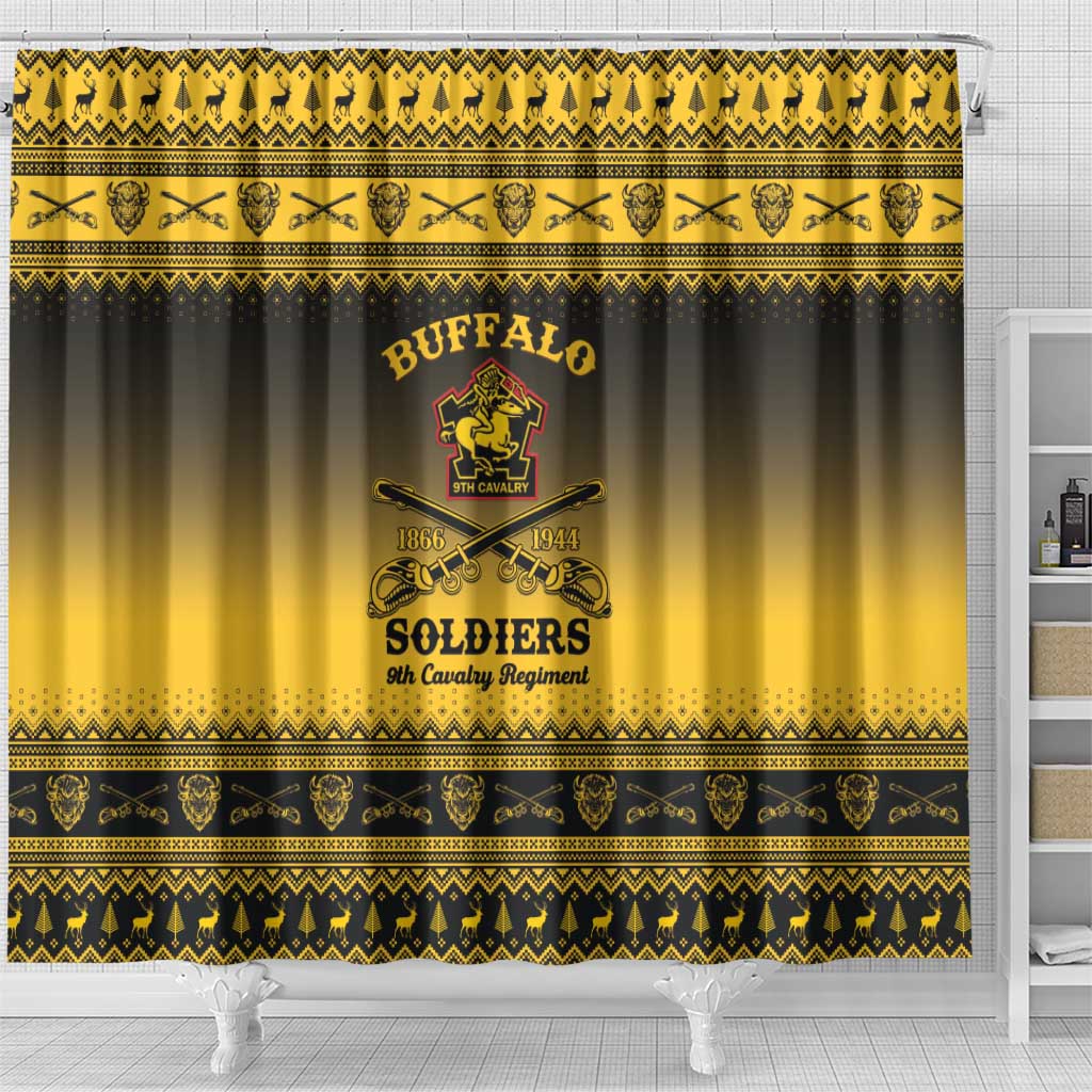 Buffalo Soldiers Christmas Shower Curtain 9th Cavalry Regiment - Wonder Print Shop