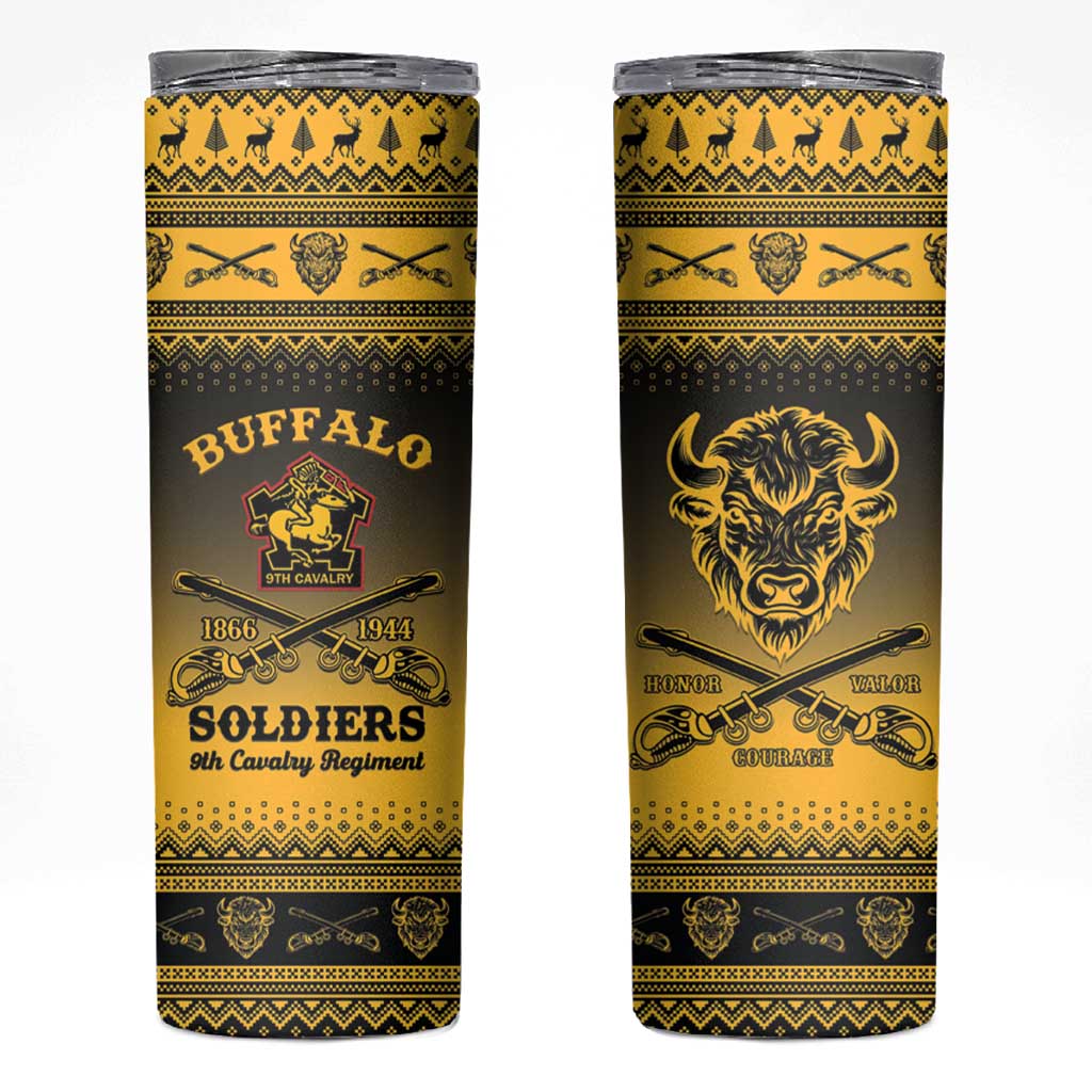 Buffalo Soldiers Christmas Skinny Tumbler 9th Cavalry Regiment - Wonder Print Shop
