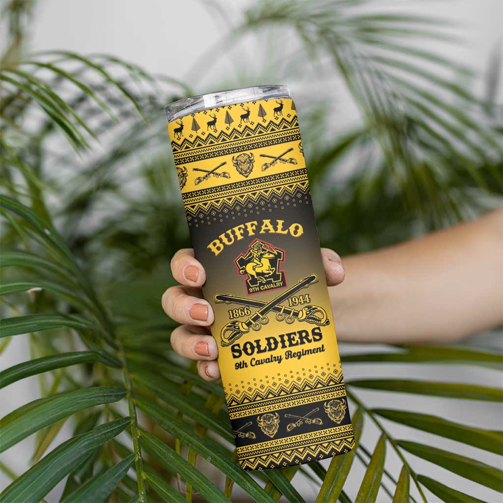 Buffalo Soldiers Christmas Skinny Tumbler 9th Cavalry Regiment - Wonder Print Shop