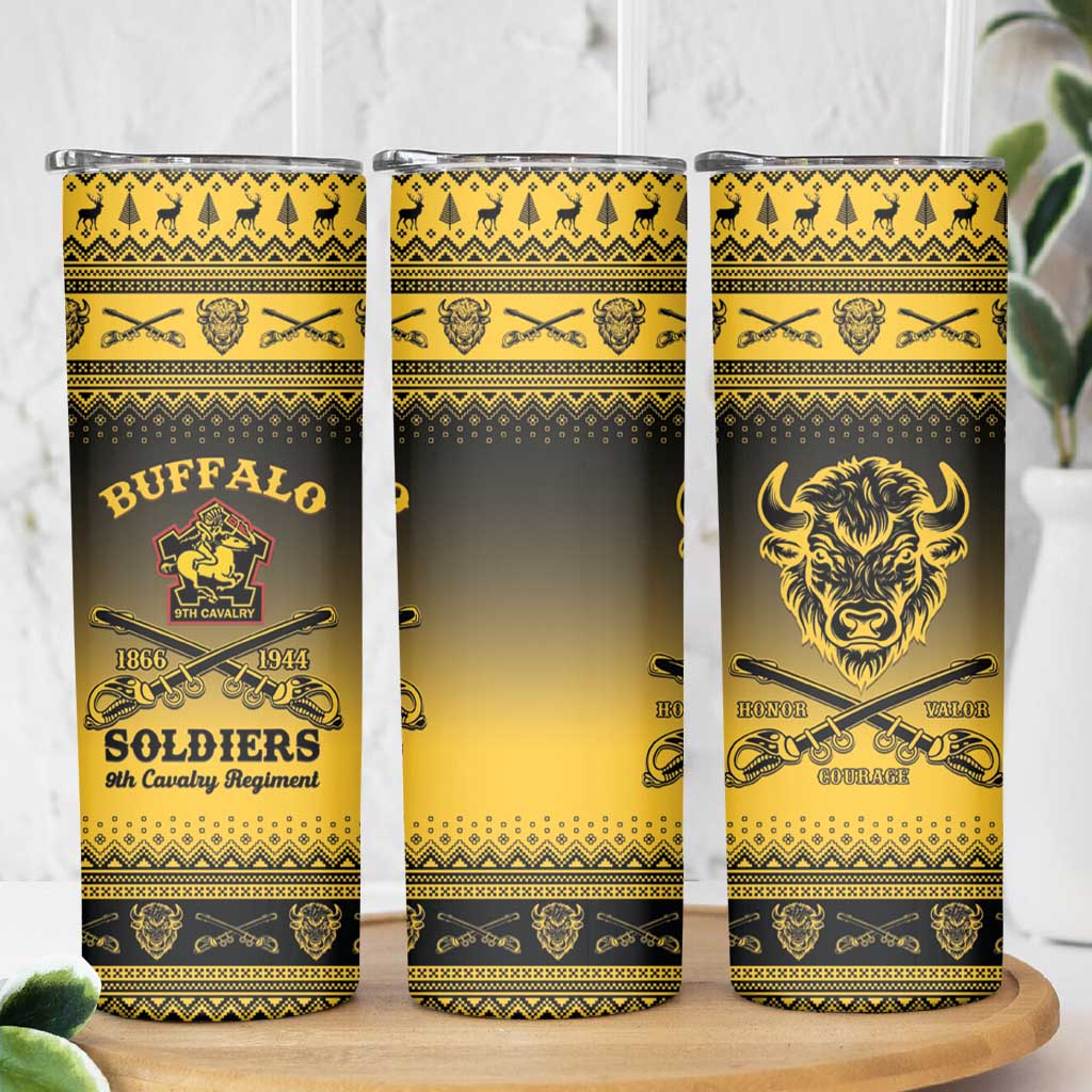 Buffalo Soldiers Christmas Skinny Tumbler 9th Cavalry Regiment - Wonder Print Shop
