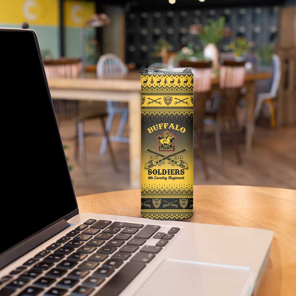 Buffalo Soldiers Christmas Skinny Tumbler 9th Cavalry Regiment - Wonder Print Shop