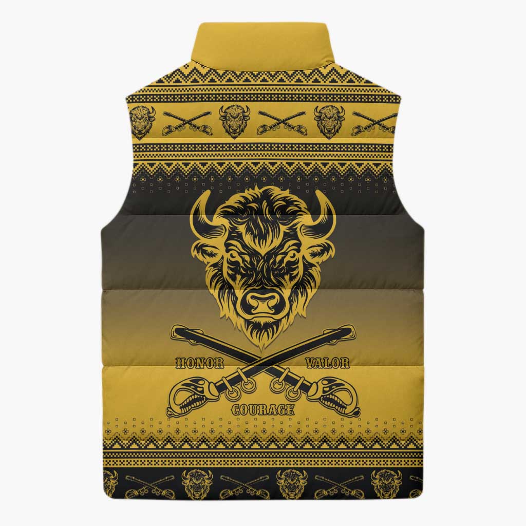 Buffalo Soldiers Christmas Sleeveless Puffer Jacket 9th Cavalry Regiment - Wonder Print Shop