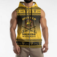 Buffalo Soldiers Christmas Sleeveless Zip Hoodie 9th Cavalry Regiment - Wonder Print Shop