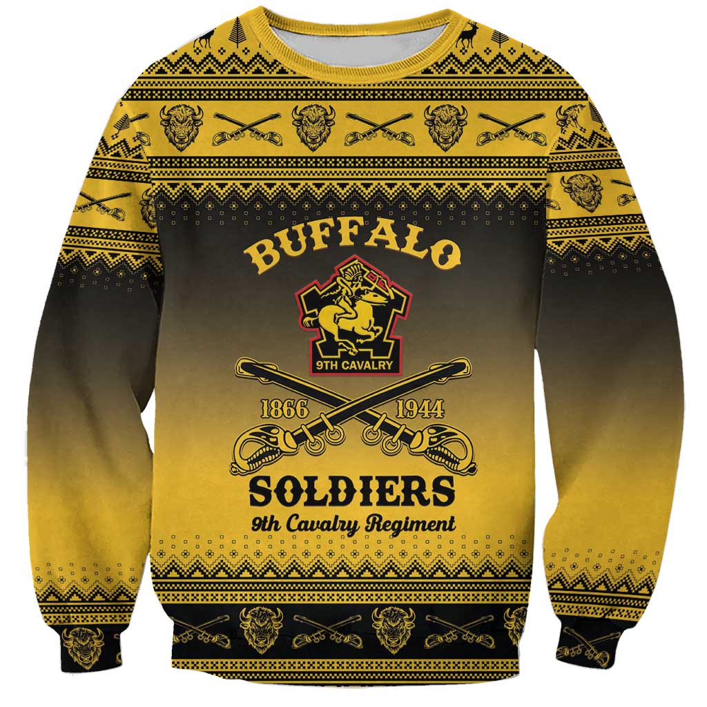 Buffalo Soldiers Christmas Sweatshirt 9th Cavalry Regiment - Wonder Print Shop