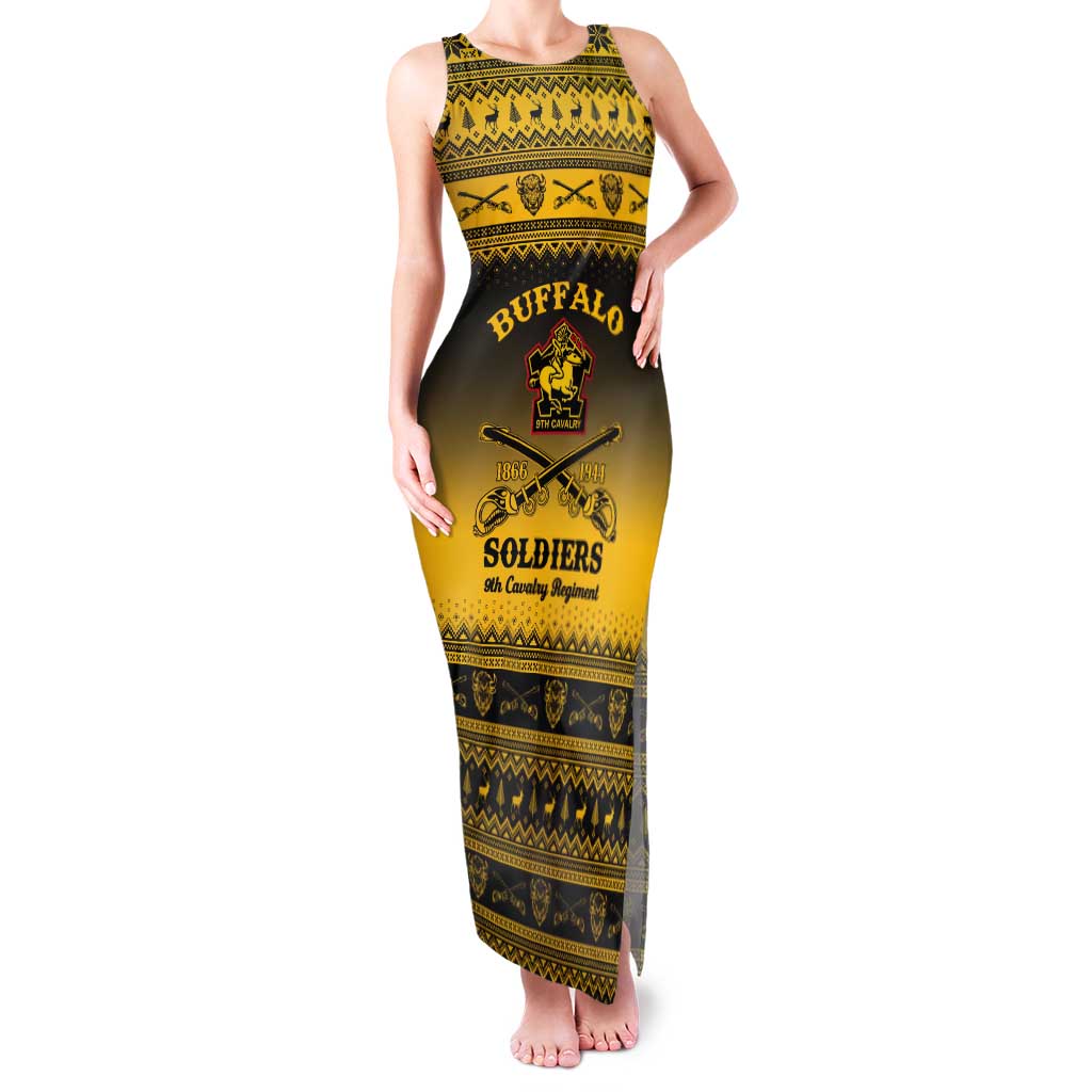 Buffalo Soldiers Christmas Tank Maxi Dress 9th Cavalry Regiment - Wonder Print Shop
