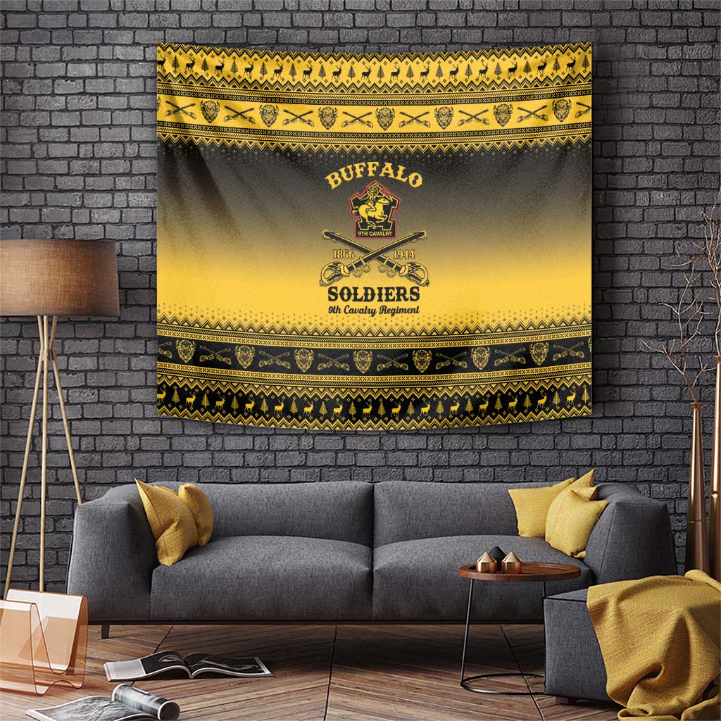 Buffalo Soldiers Christmas Tapestry 9th Cavalry Regiment - Wonder Print Shop
