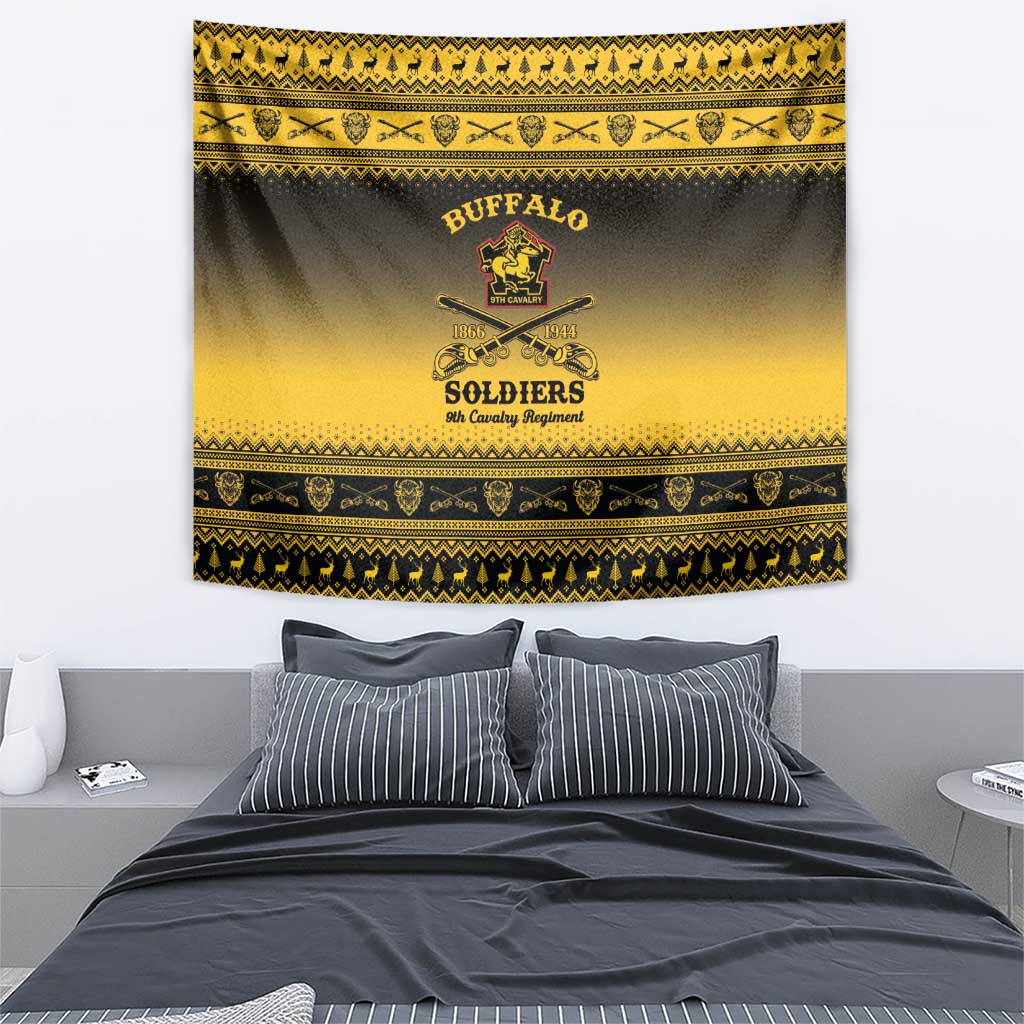Buffalo Soldiers Christmas Tapestry 9th Cavalry Regiment - Wonder Print Shop