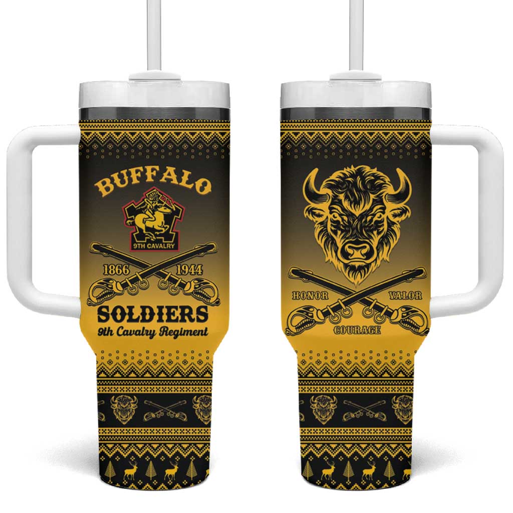 Buffalo Soldiers Christmas Tumbler With Handle 9th Cavalry Regiment - Wonder Print Shop