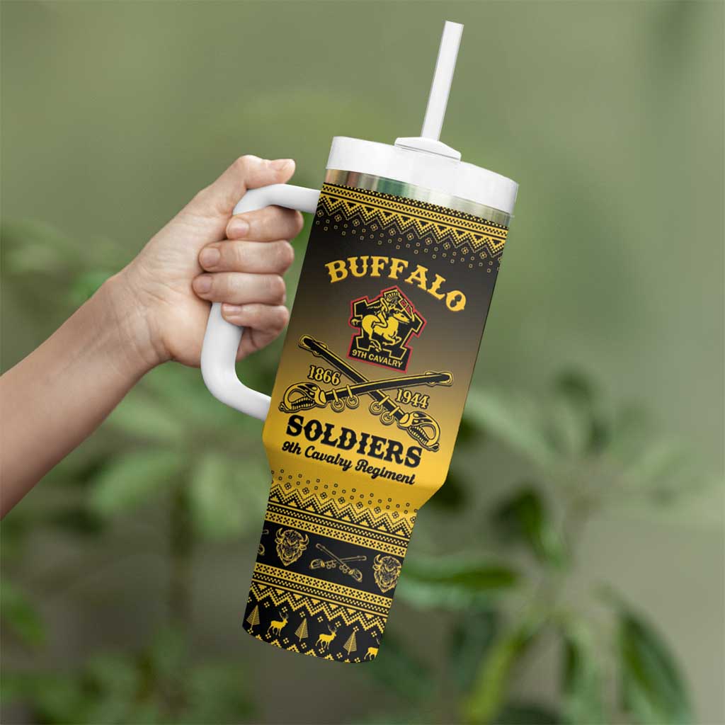 Buffalo Soldiers Christmas Tumbler With Handle 9th Cavalry Regiment - Wonder Print Shop