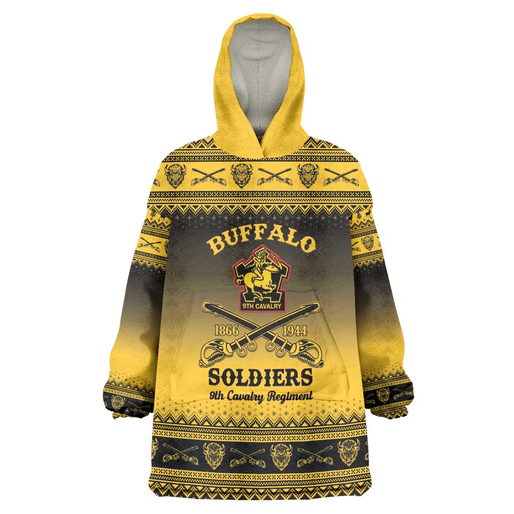 Buffalo Soldiers Christmas Wearable Blanket Hoodie 9th Cavalry Regiment - Wonder Print Shop