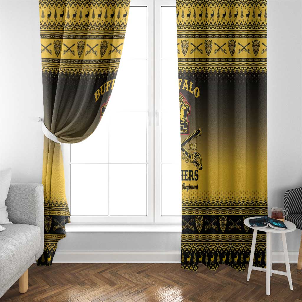 Buffalo Soldiers Christmas Window Curtain 9th Cavalry Regiment - Wonder Print Shop