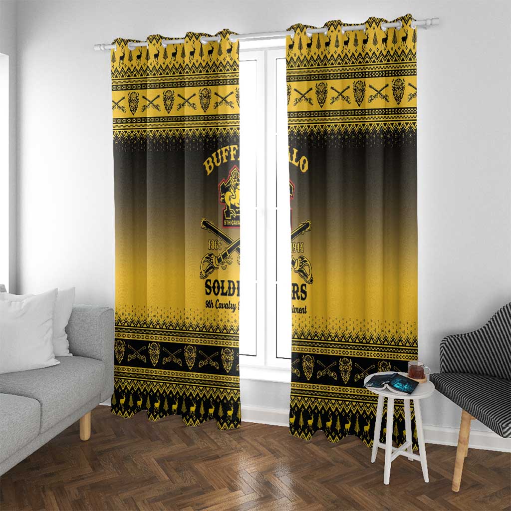Buffalo Soldiers Christmas Window Curtain 9th Cavalry Regiment - Wonder Print Shop