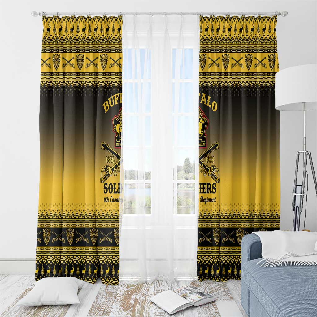 Buffalo Soldiers Christmas Window Curtain 9th Cavalry Regiment - Wonder Print Shop