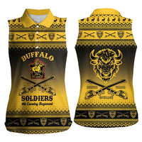 Buffalo Soldiers Christmas Women Sleeveless Polo Shirt 9th Cavalry Regiment - Wonder Print Shop