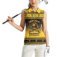 Buffalo Soldiers Christmas Women Sleeveless Polo Shirt 9th Cavalry Regiment - Wonder Print Shop