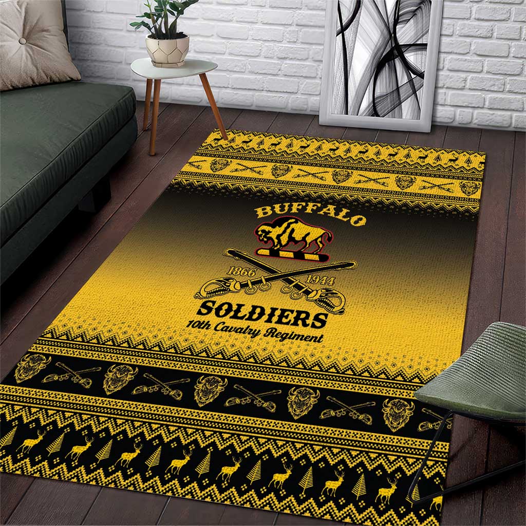 Buffalo Soldiers Christmas Area Rug 10th Cavalry Regiment - Wonder Print Shop