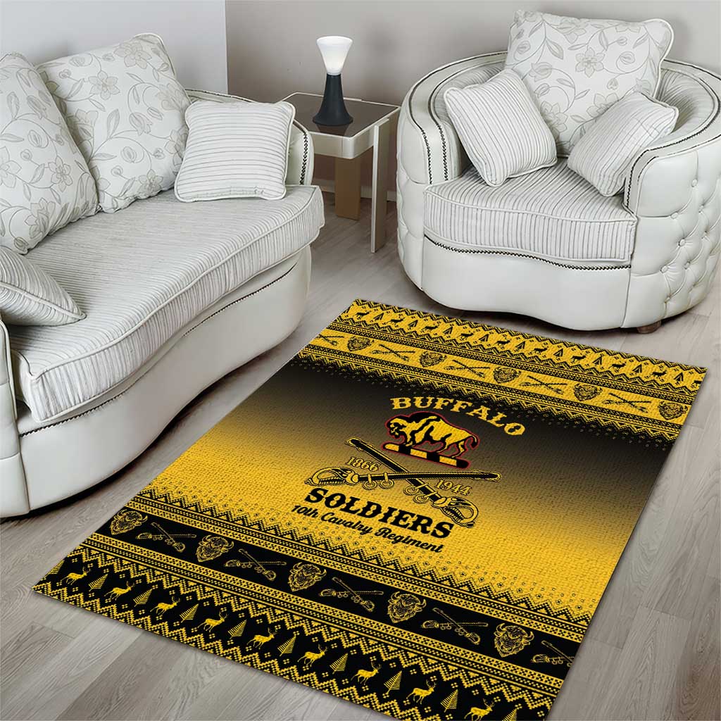 Buffalo Soldiers Christmas Area Rug 10th Cavalry Regiment - Wonder Print Shop