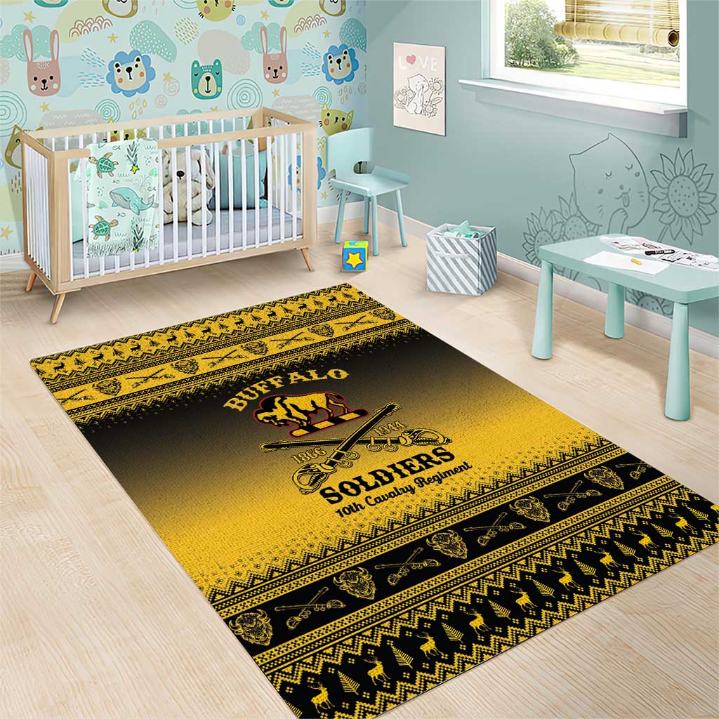 Buffalo Soldiers Christmas Area Rug 10th Cavalry Regiment - Wonder Print Shop