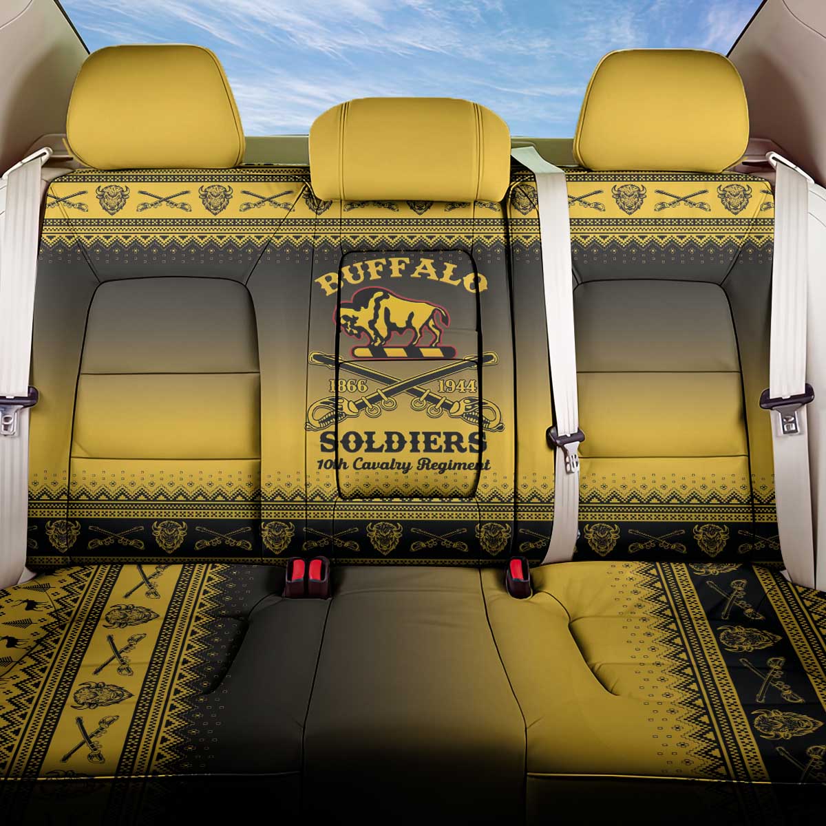Buffalo Soldiers Christmas Back Car Seat Cover 10th Cavalry Regiment - Wonder Print Shop