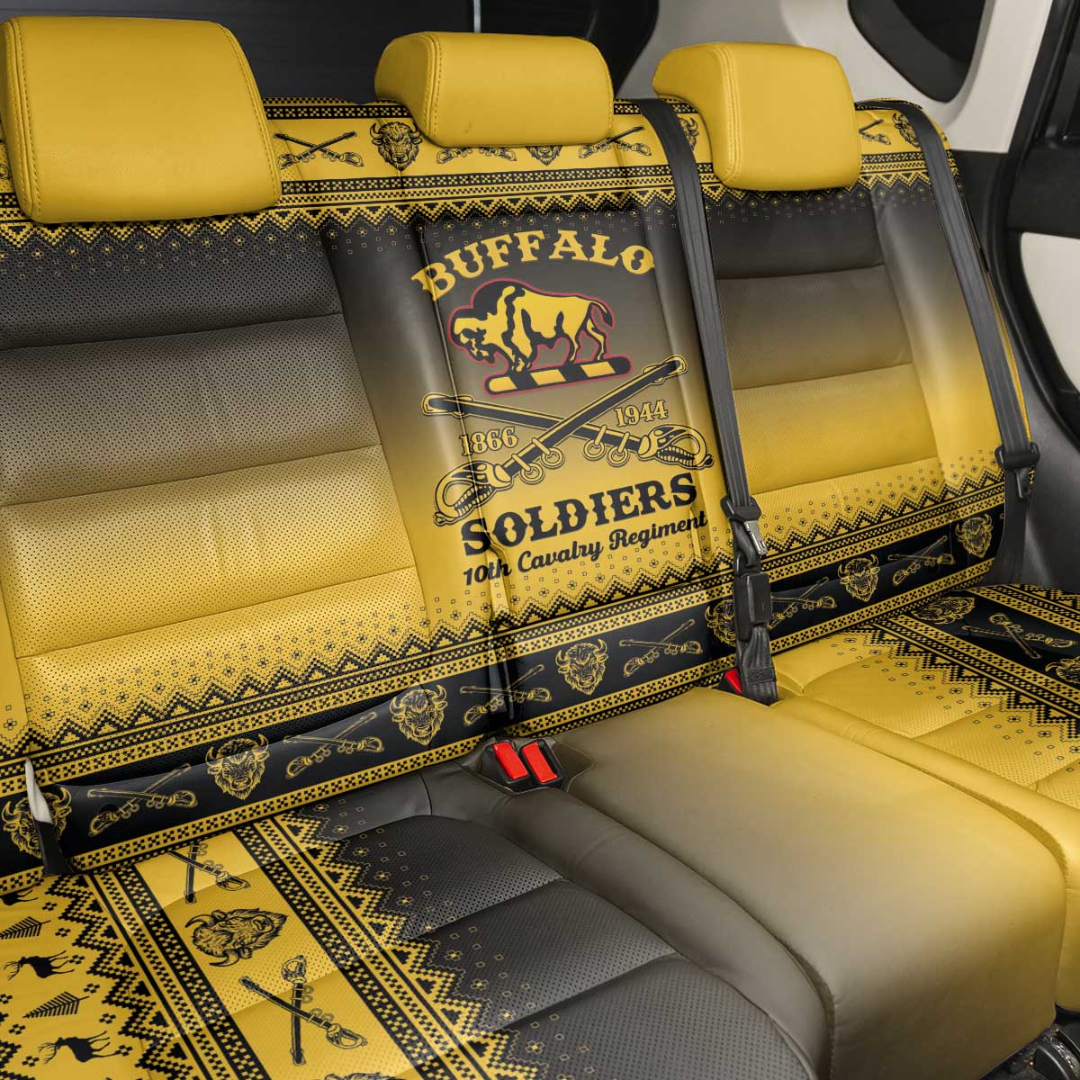 Buffalo Soldiers Christmas Back Car Seat Cover 10th Cavalry Regiment - Wonder Print Shop