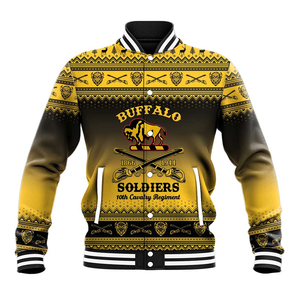 Buffalo Soldiers Christmas Baseball Jacket 10th Cavalry Regiment - Wonder Print Shop