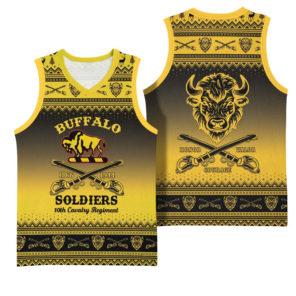 Buffalo Soldiers Christmas Basketball Jersey 10th Cavalry Regiment - Wonder Print Shop